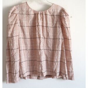 Ann Taylor Plaid Pale Pink Blouse - Size XS